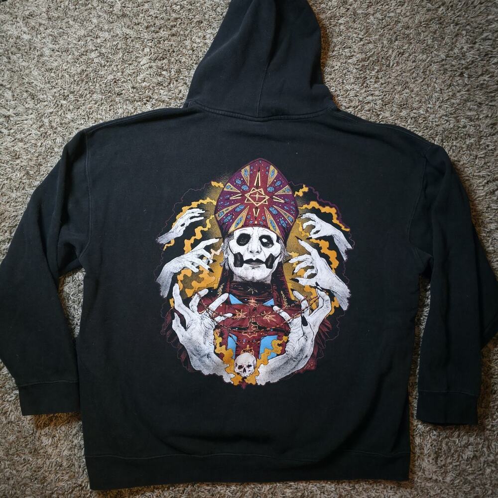 Ghost Band Hoodie Papa Emeritus Occult Skull Graphic Sweatshirt Mens XXXL Black